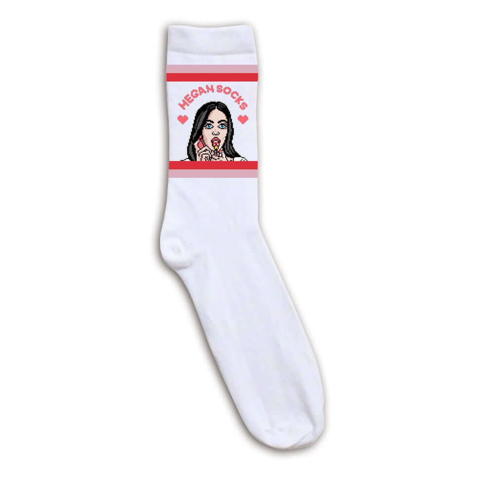 Meia Cano Alto/Longo Megan Socks Branca Feed the Feet
