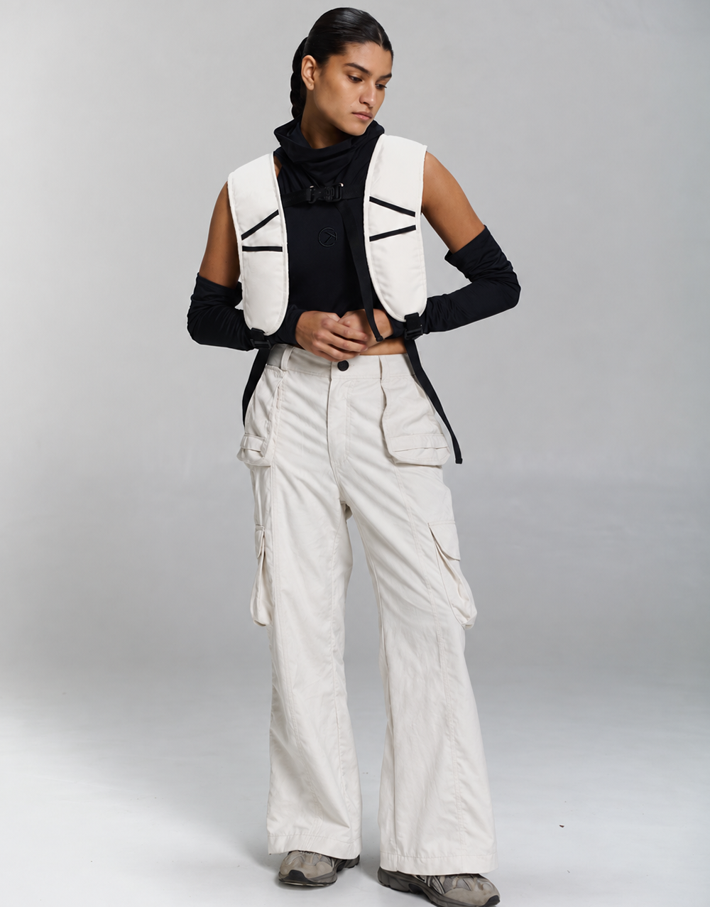 Calça Flare Utilitária Off White
