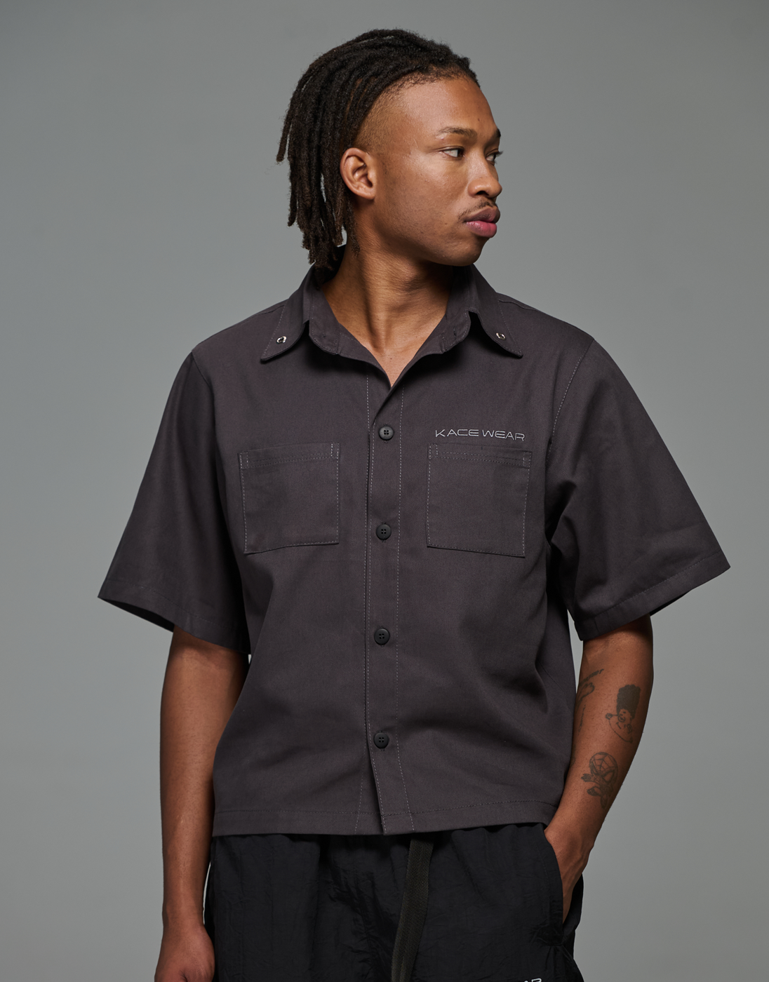 Camisa de Botão Boxy Rework Cinza