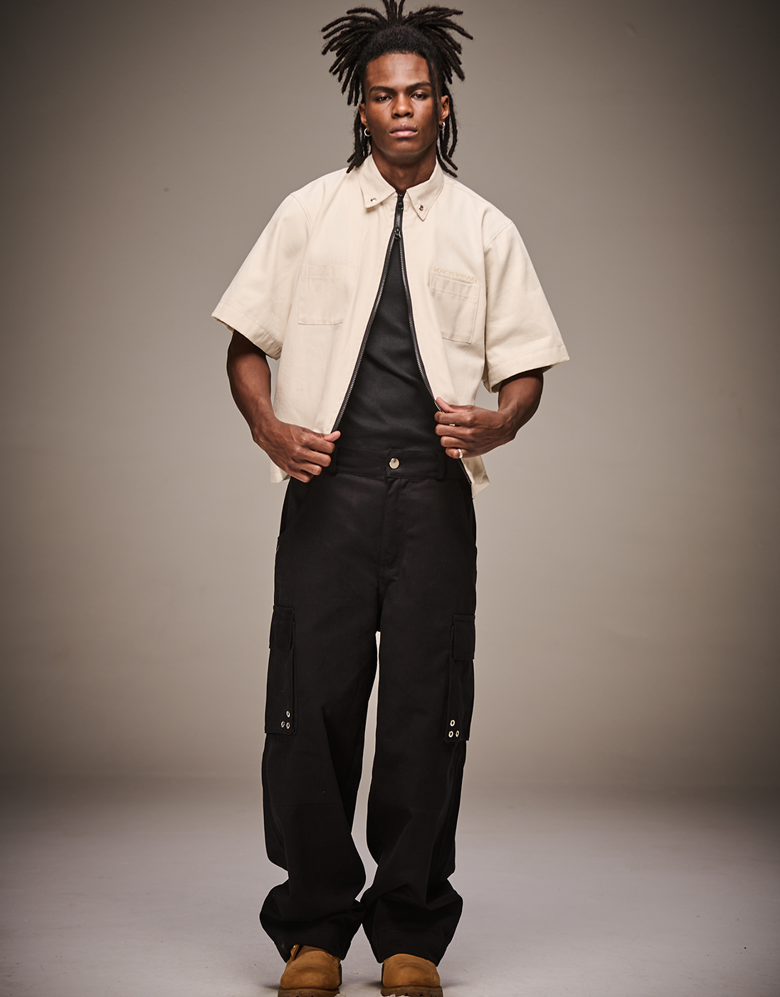 Camisa de Zíper Boxy Rework Creme