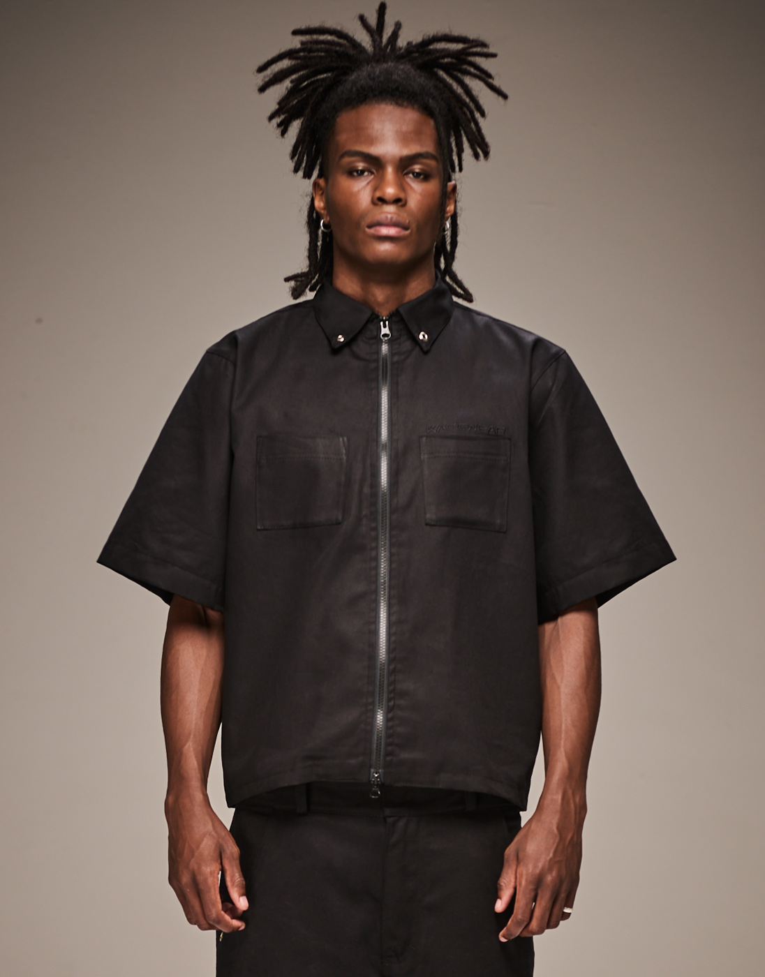 Camisa de Zíper Boxy Rework Preta