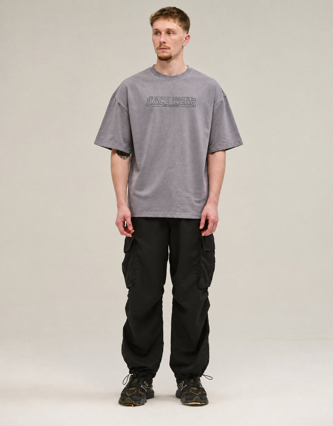 Camiseta Boxy Estonada Solid Cinza