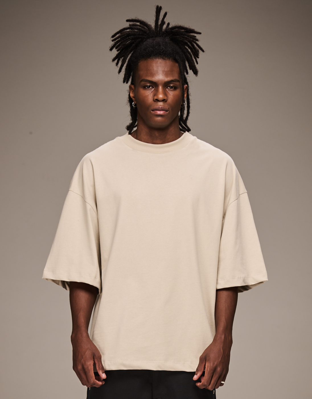 Camiseta Boxy Estonada Bege