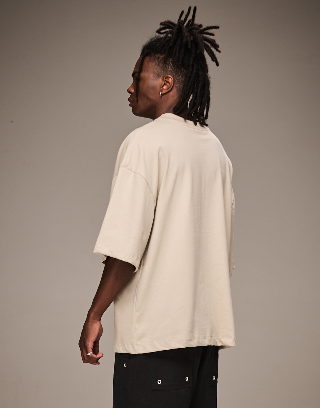 Camiseta Boxy Estonada Bege