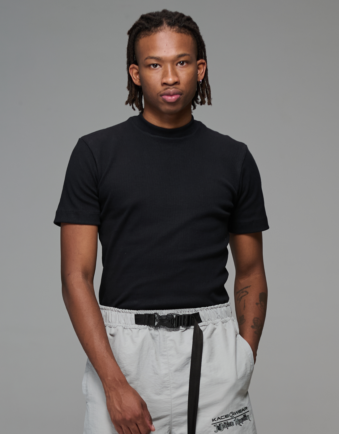 Camiseta Slim Canelada Balance Preta