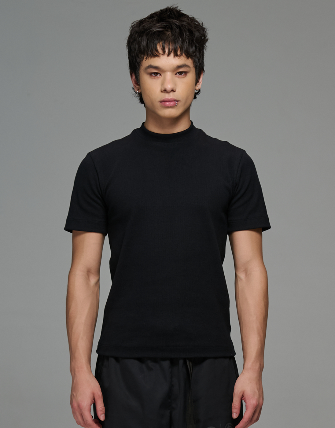 Camiseta Slim Canelada Balance Preta