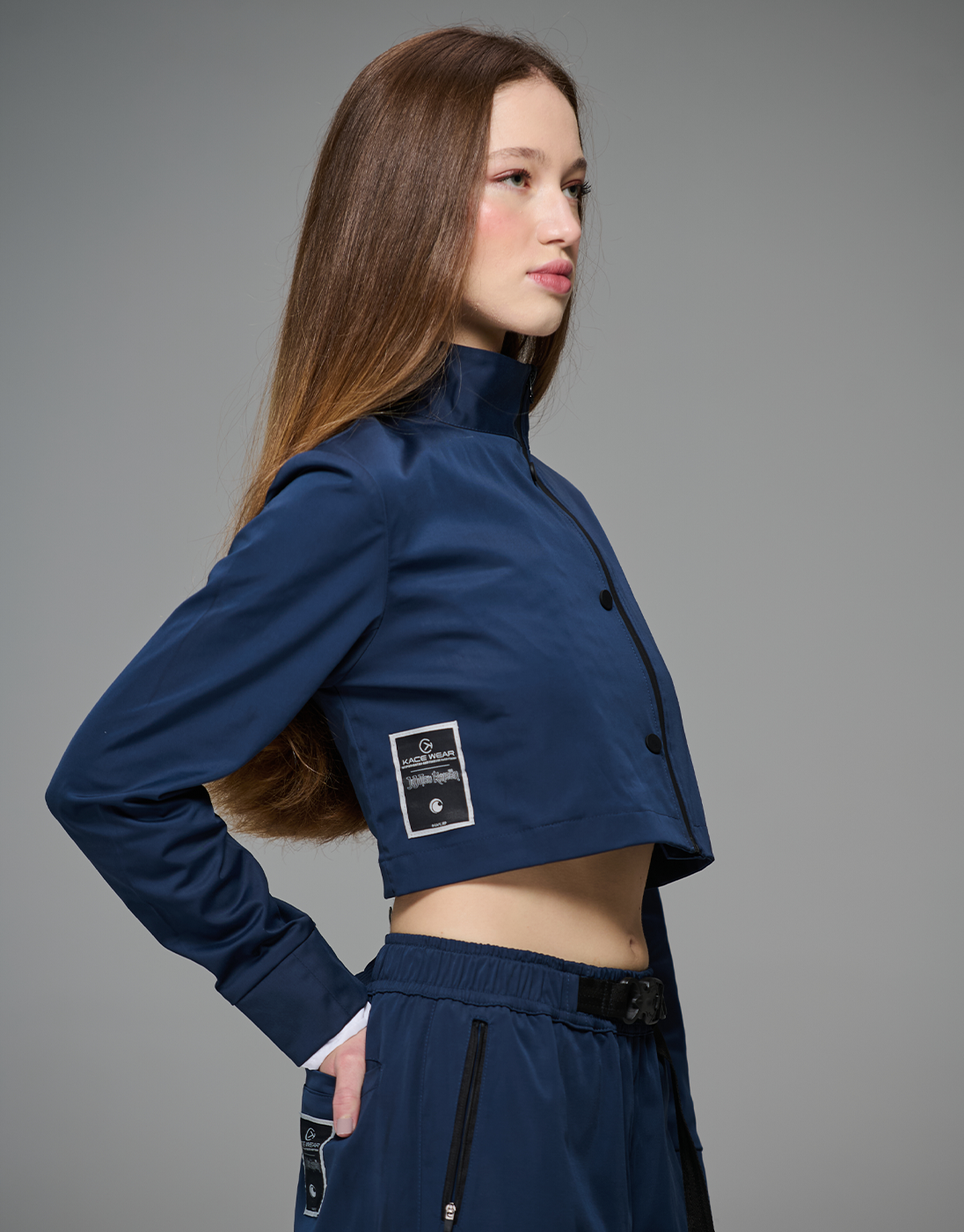 Jaqueta Cropped Jujutsu High JJK x Kace Wear Azul