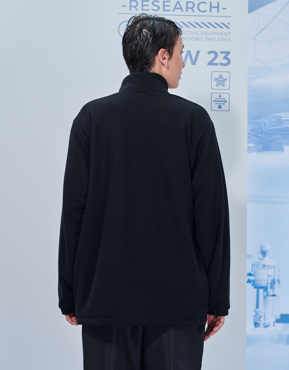 Jaqueta Gola Alta Thermo Fleece Preta Research Kace Costas Feminina
