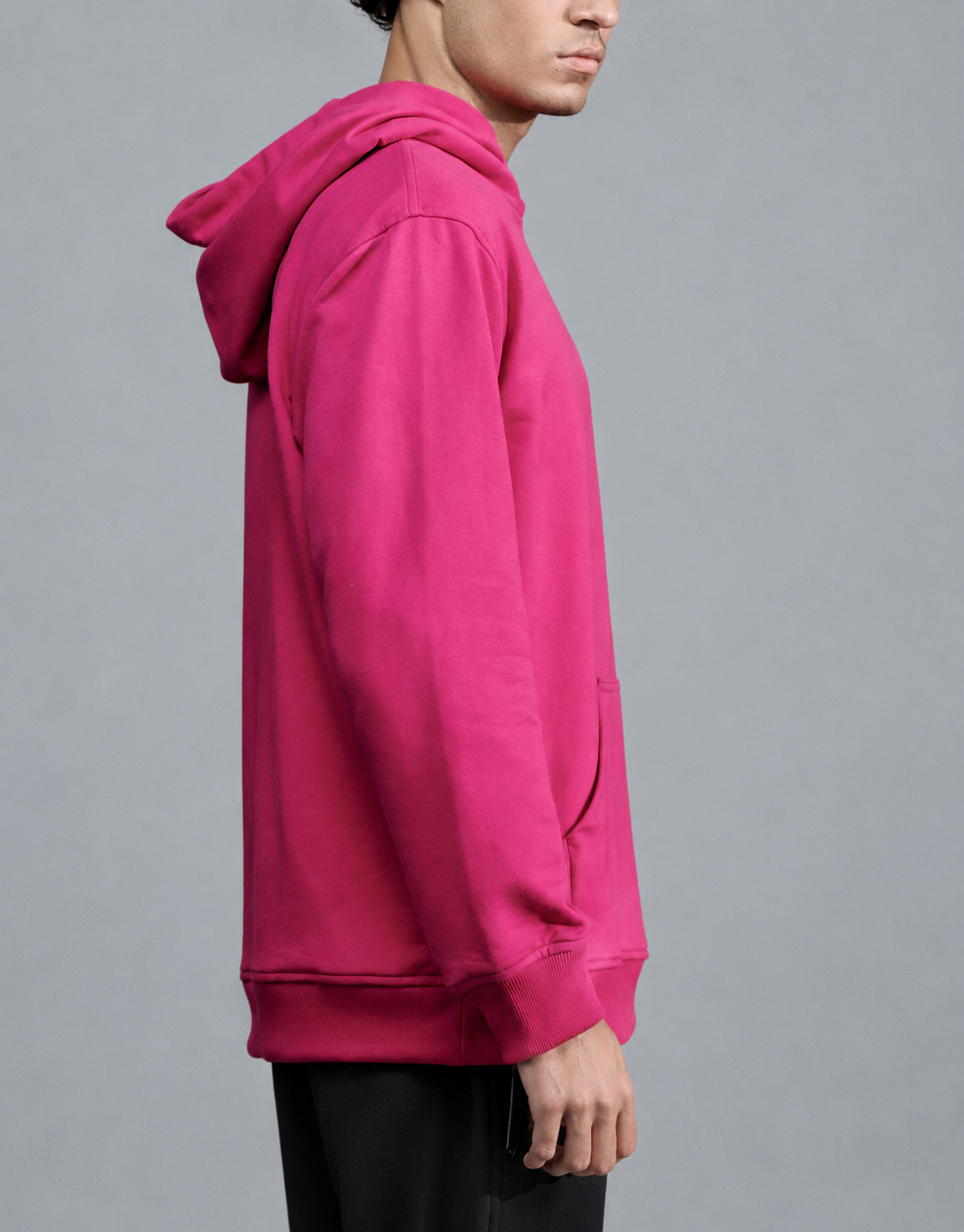 Moletom Canguru com Capuz Rosa Logo Bordada Kace