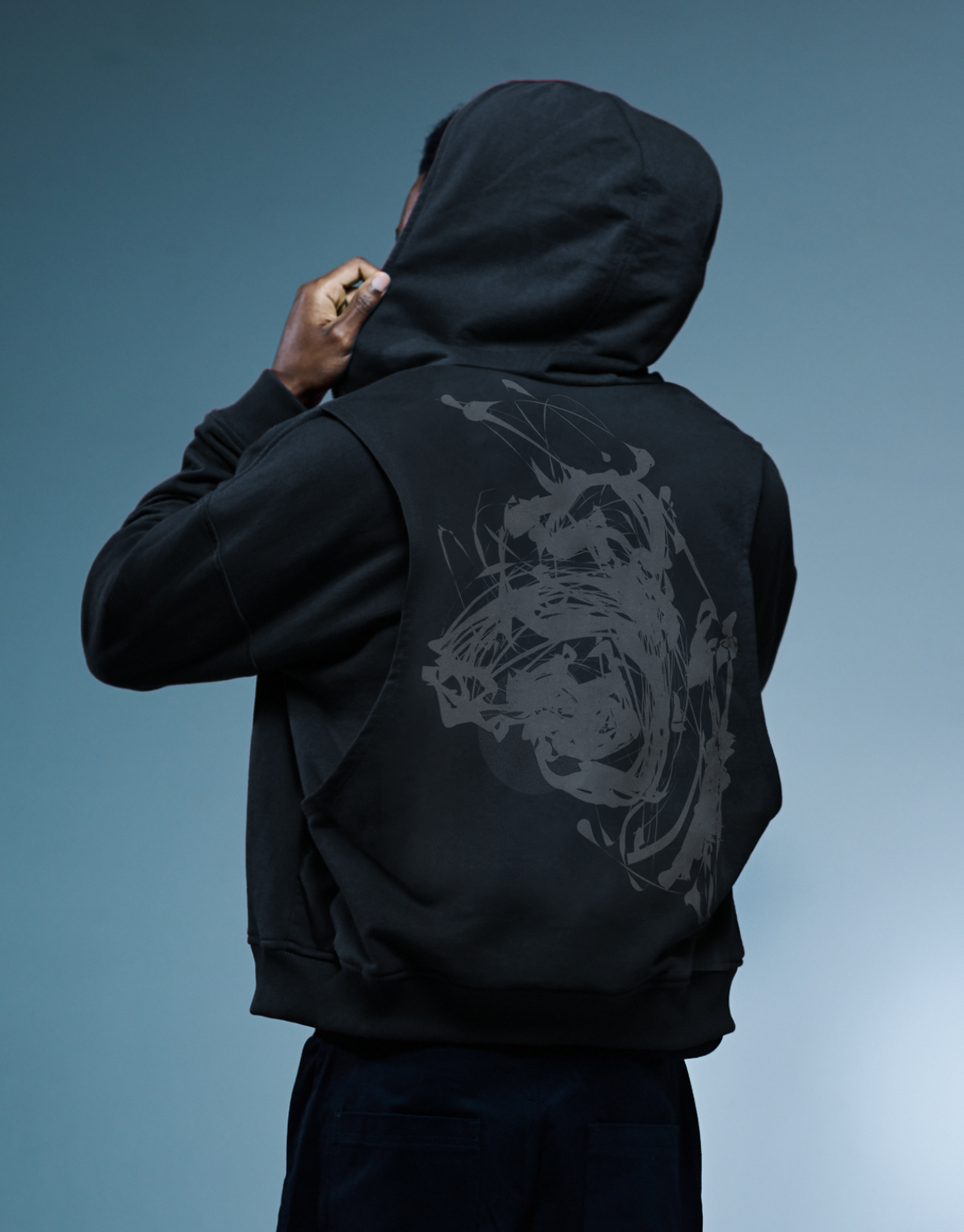 Moletom Oversized Rise Kace Wear x H. Anzai Preto