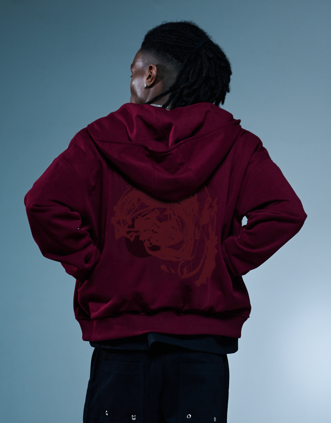 Moletom Oversized Rise Kace Wear x H. Anzai Vinho