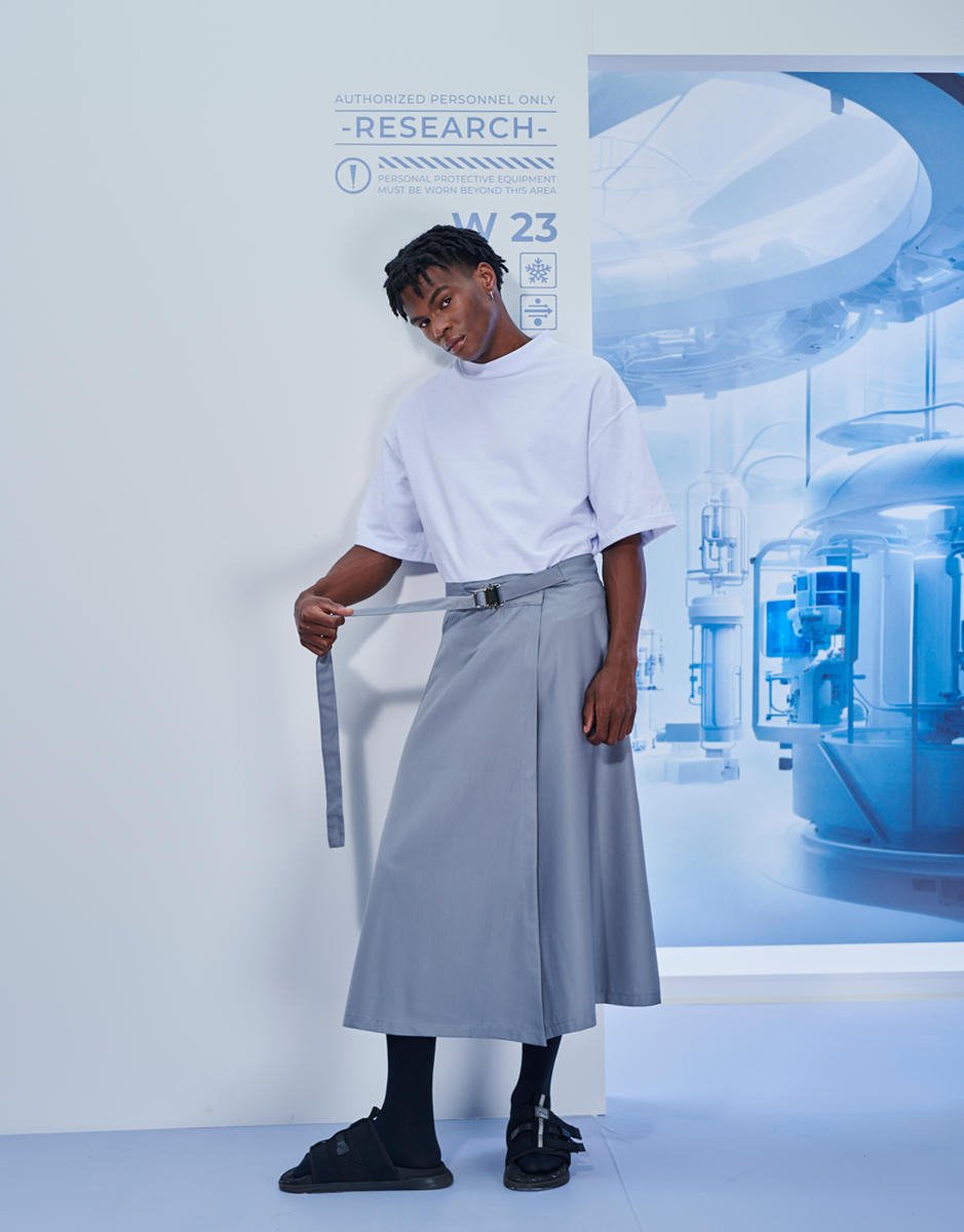 Saia Envelope Tech Cinza Kace Look Masculina