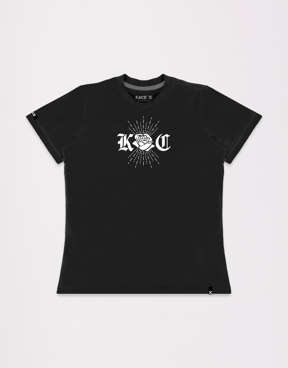 Camiseta Feminina KC Rose Preta Kace Classics Frente
