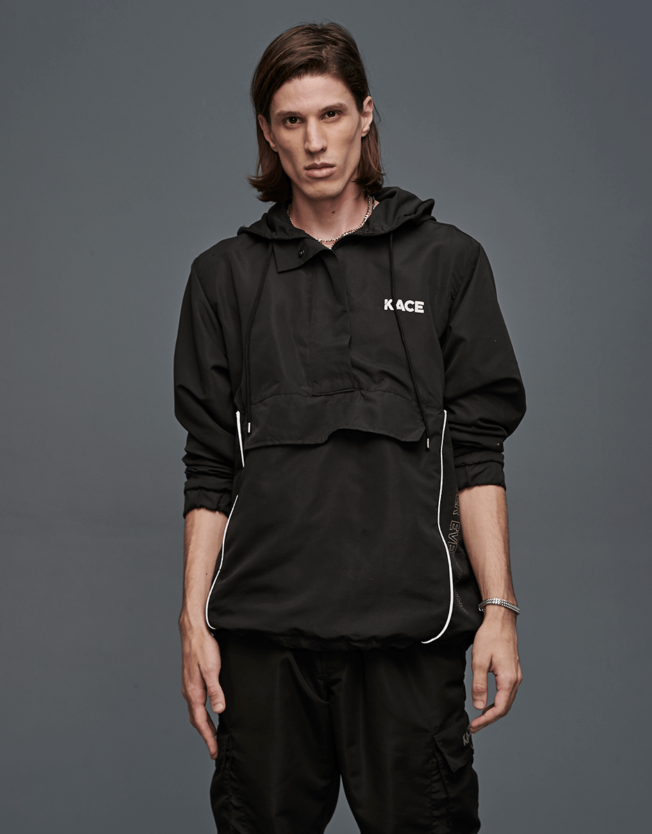 Jaqueta Anorak Refletiva Preta Kace KACE